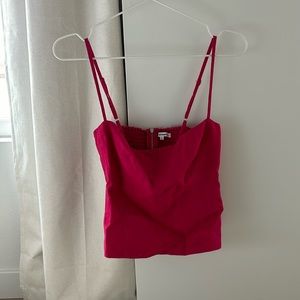 Hot Pink Reformation Linen Tank Top